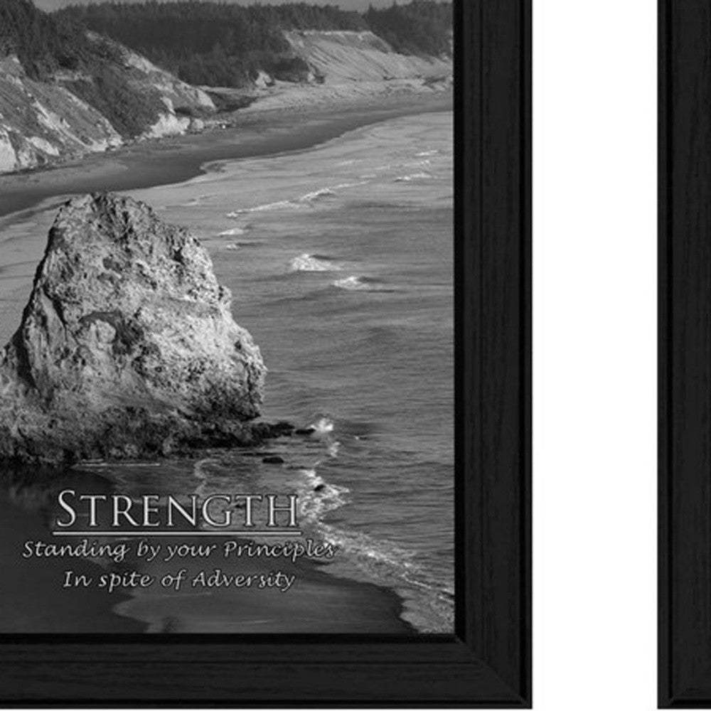 Set Of Two Strength 2 Black Framed Print Wall Art - Homeroots - Flyclothing LLC