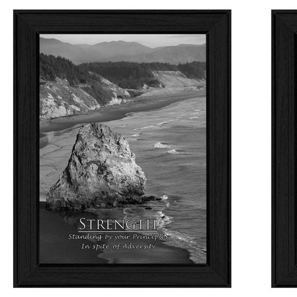 Set Of Two Strength 2 Black Framed Print Wall Art - Homeroots - Flyclothing LLC