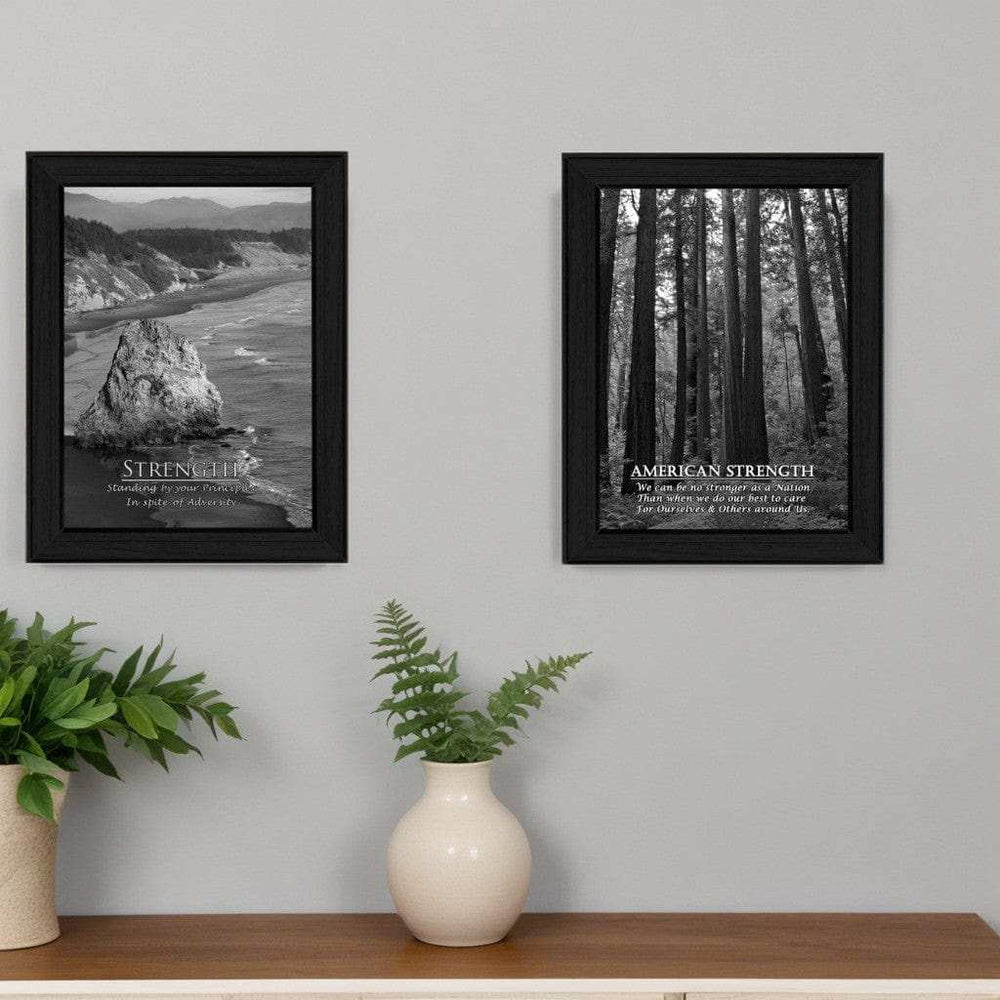Set Of Two Strength 2 Black Framed Print Wall Art - Homeroots - Flyclothing LLC