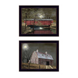 Set Of Two Midnight Moon Black Framed Print Wall Art - Homeroots