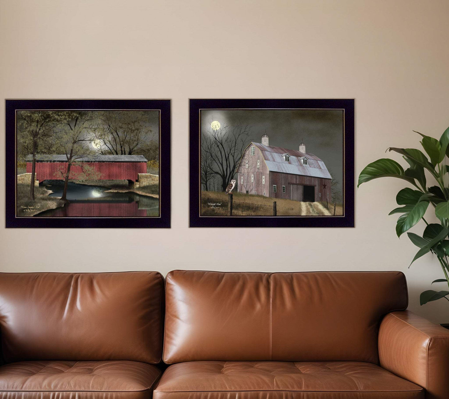 Set Of Two Midnight Moon Black Framed Print Wall Art - Homeroots - Flyclothing LLC