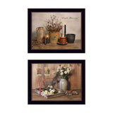 Set Of Two Simple Blessings Black Framed Print Wall Art - Homeroots - Flyclothing LLC