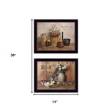 Set Of Two Simple Blessings Black Framed Print Wall Art - Homeroots - Flyclothing LLC