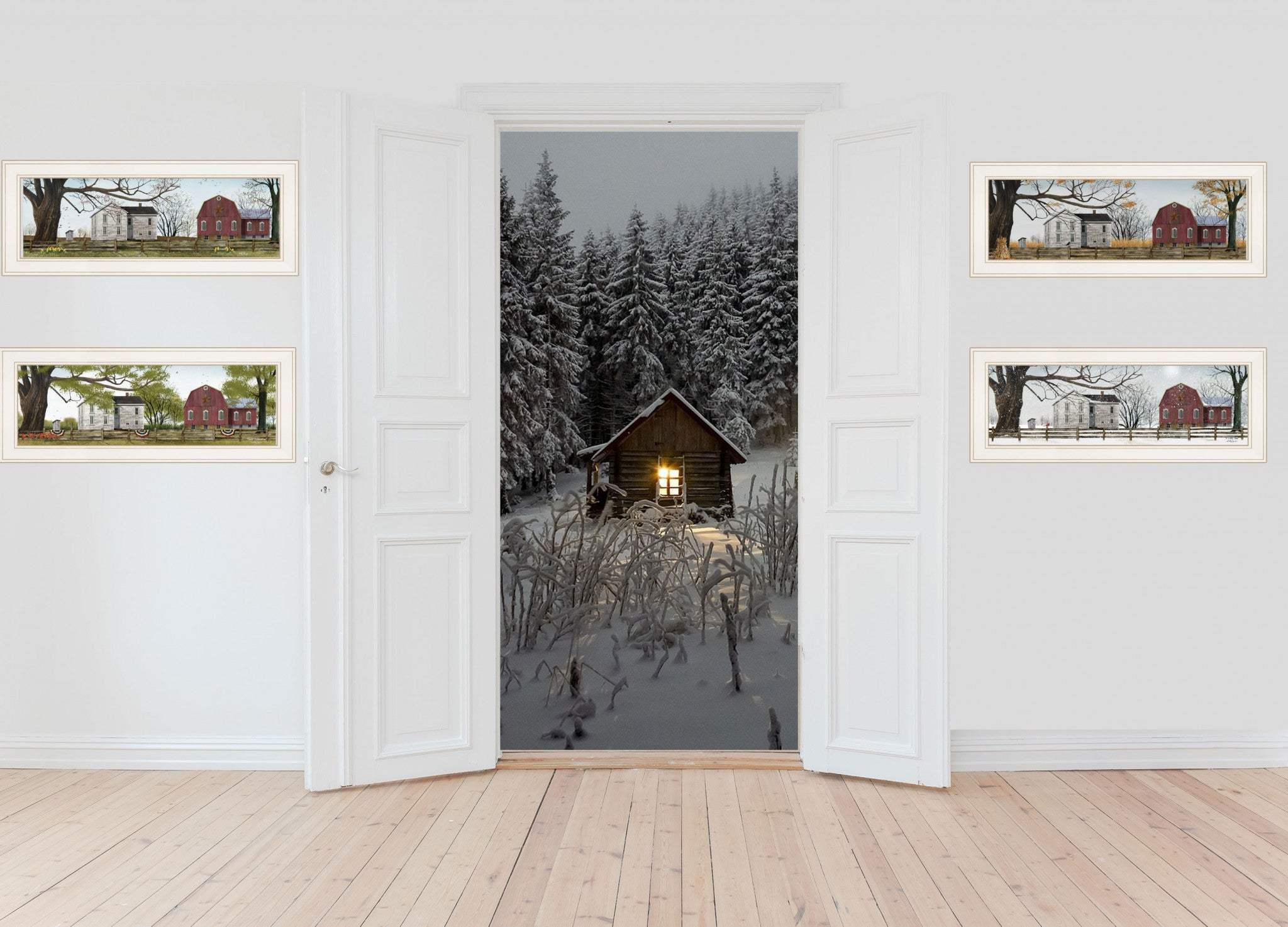 Set Of Four Four Seasons Collection II 1 White Framed Print Wall Art - Homeroots - Flyclothing LLC