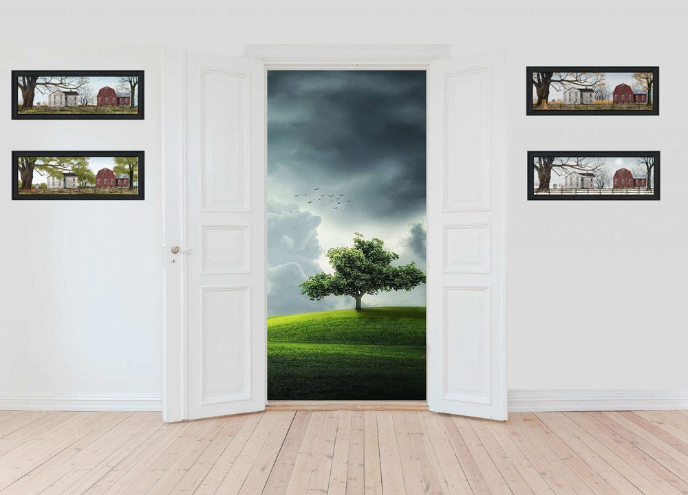 Set Of Four Four Seasons Collection II 2 Black Framed Print Wall Art - Homeroots - Flyclothing LLC