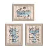 Set Of Three Humorous Brown Framed Print Bathroom Wall Art - Homeroots