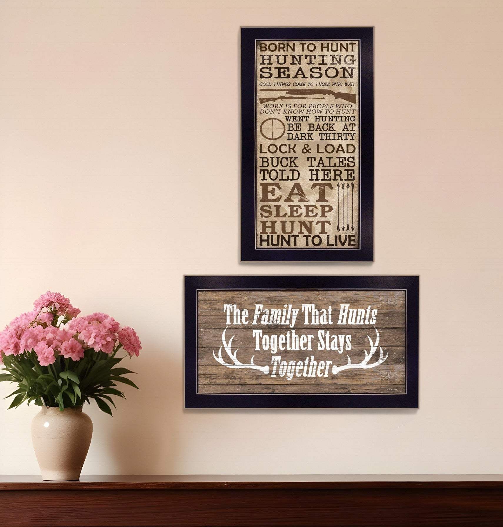 Set Of Two Hunting Season Black Framed Print Wall Art - Homeroots - Flyclothing LLC