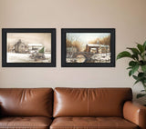 Set Of Two Winter Reflections Black Framed Print Wall Art - Homeroots - Flyclothing LLC
