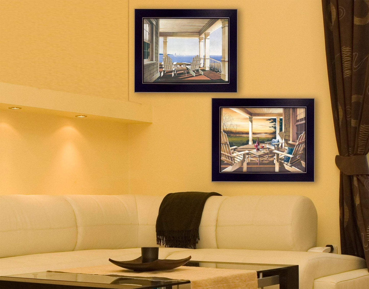 Set Of Two Veranda Views Black Framed Print Wall Art - Homeroots - Flyclothing LLC