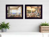 Set Of Two Veranda Views Black Framed Print Wall Art - Homeroots