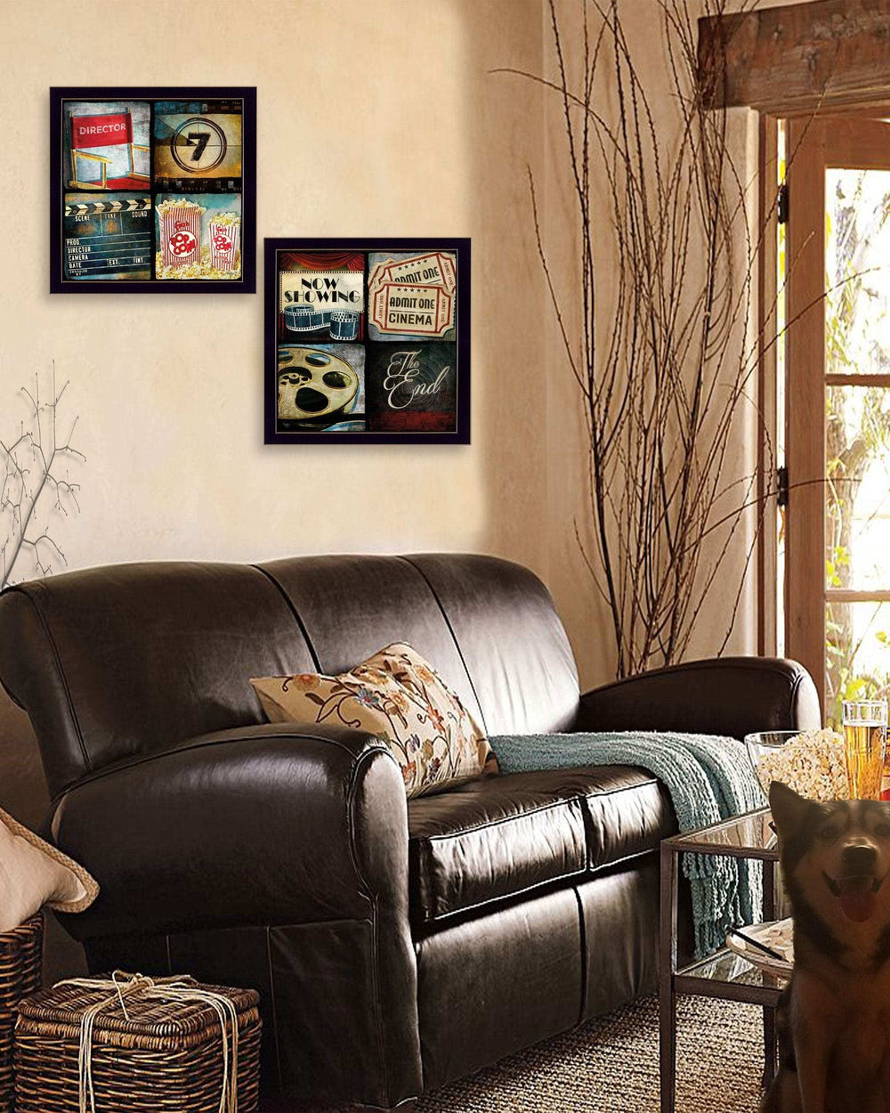 Set Of Two At The Movies Black Framed Print Wall Art - Homeroots - Flyclothing LLC