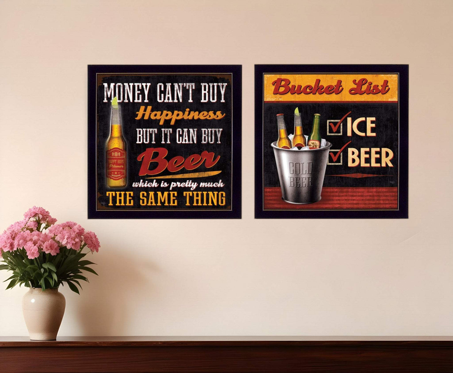 Set Of Two Bucket List Black Framed Print Wall Art - Homeroots - Flyclothing LLC