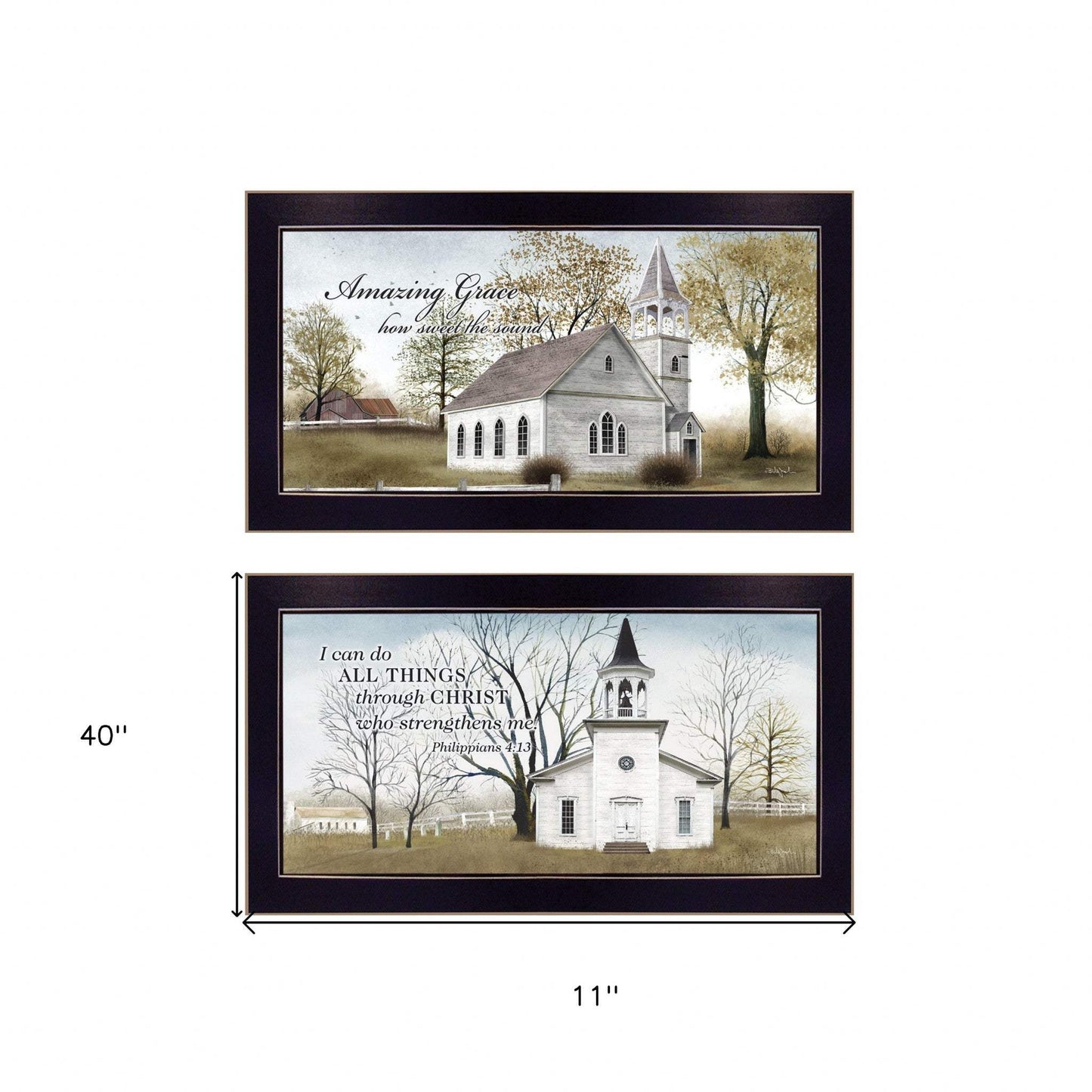 Set Of Two Amazing Grace 1 Black Framed Print Wall Art - Homeroots - Flyclothing LLC