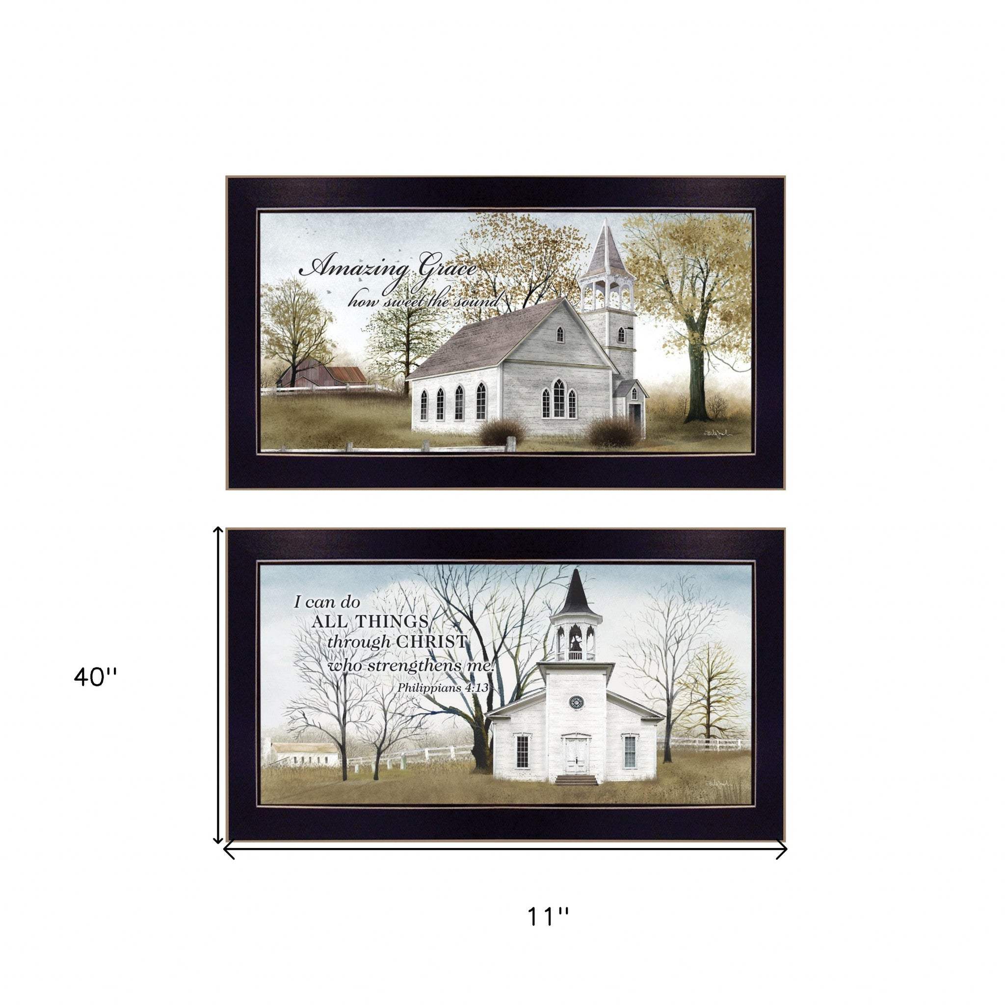 Set Of Two Amazing Grace 1 Black Framed Print Wall Art - Homeroots - Flyclothing LLC