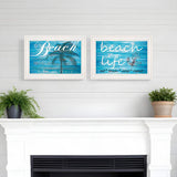 Set Of Two Beach Life 1 White Framed Print Wall Art - Homeroots - Flyclothing LLC