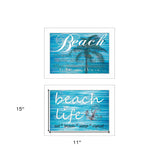 Set Of Two Beach Life 3 White Framed Print Wall Art - Homeroots - Flyclothing LLC