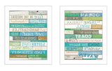 Set Of Two Live in The Present 5 White Framed Print Wall Art - Homeroots - Flyclothing LLC