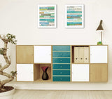 Set Of Two Live in The Present 5 White Framed Print Wall Art - Homeroots - Flyclothing LLC