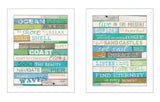 Set Of Two Live in The Present 5 White Framed Print Wall Art - Homeroots - Flyclothing LLC