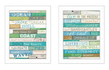 Set Of Two Live in The Present 5 White Framed Print Wall Art - Homeroots - Flyclothing LLC