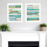 Set Of Two Live in The Present 5 White Framed Print Wall Art - Homeroots - Flyclothing LLC