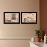 Set Of Two Wash Room Black Framed Print Bathroom Wall Art - Homeroots