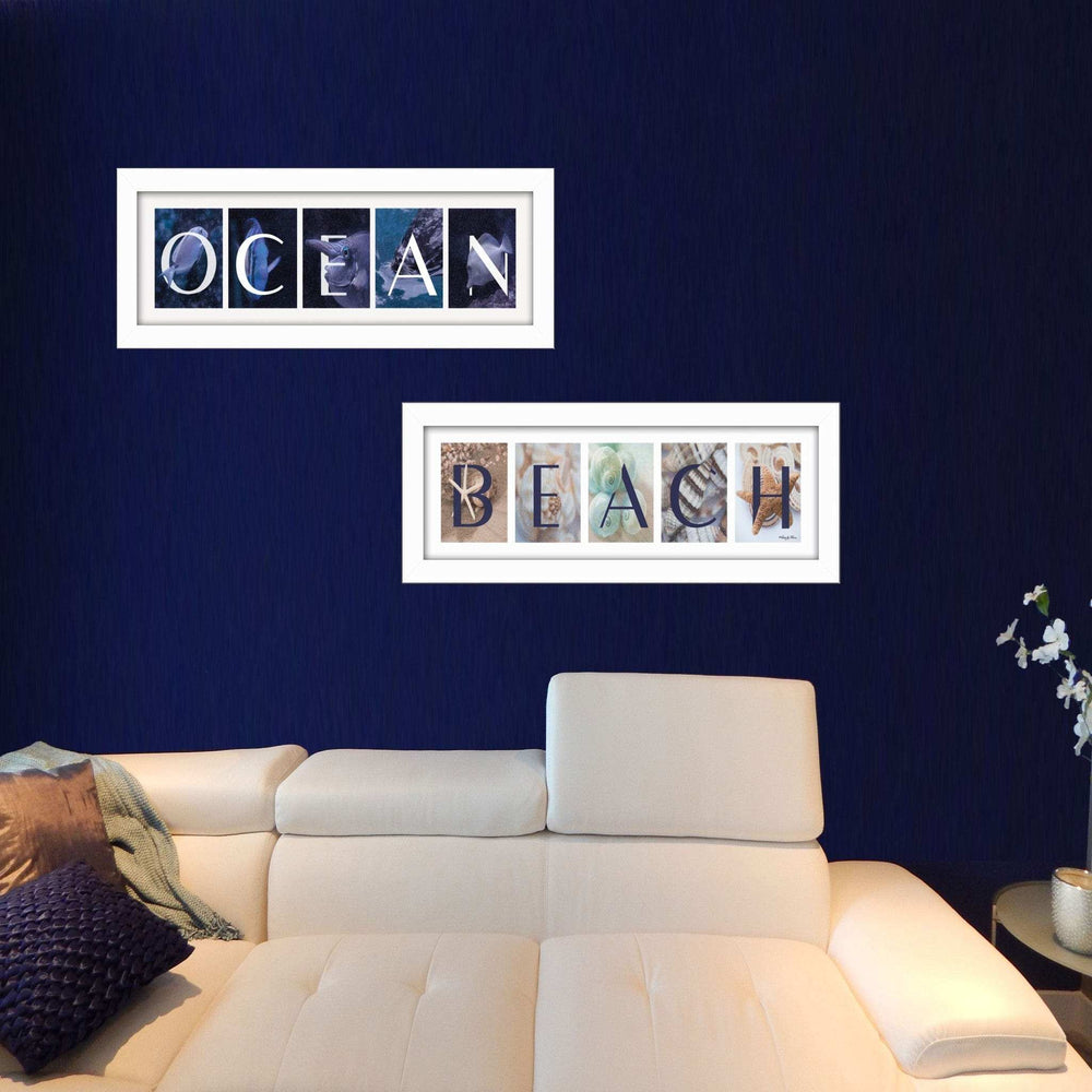 Set Of Two Ocean or Beach White Framed Print Wall Art - Homeroots - Flyclothing LLC