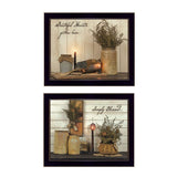 Set Of Two Blessed Gathering Black Framed Print Wall Art - Homeroots - Flyclothing LLC