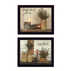 Set Of Two Blessed Gathering Black Framed Print Wall Art