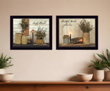 Set Of Two Blessed Gathering Black Framed Print Wall Art - Homeroots