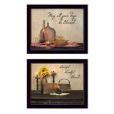 Set Of Two Twice Blessed Black Framed Print Wall Art - Homeroots - Flyclothing LLC