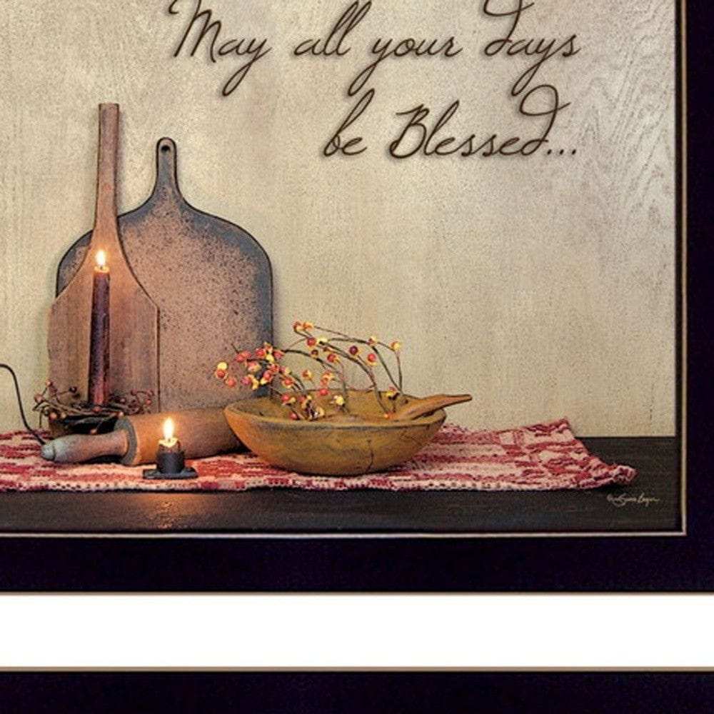 Set Of Two Twice Blessed Black Framed Print Wall Art - Homeroots - Flyclothing LLC