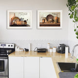 Set Of Two By Grace 4 White Framed Print Kitchen Wall Art - Homeroots
