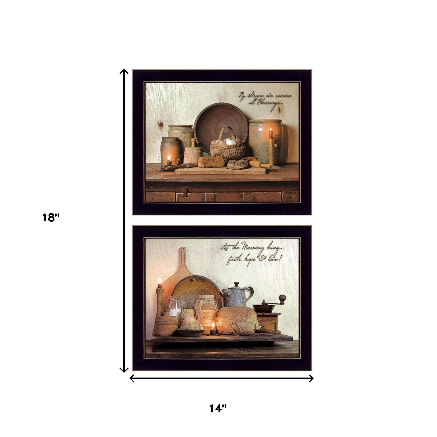 Set Of Two By Grace 1 Black Framed Print Wall Art - Homeroots - Flyclothing LLC