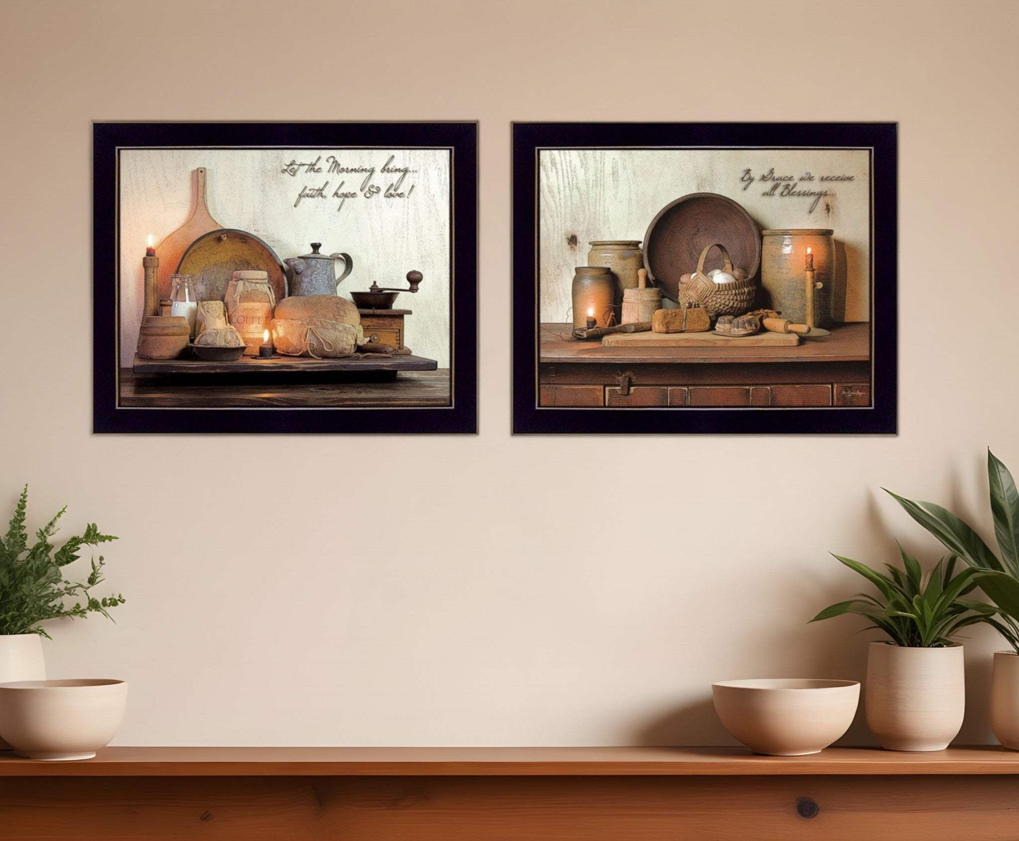 Set Of Two By Grace 1 Black Framed Print Wall Art - Homeroots - Flyclothing LLC