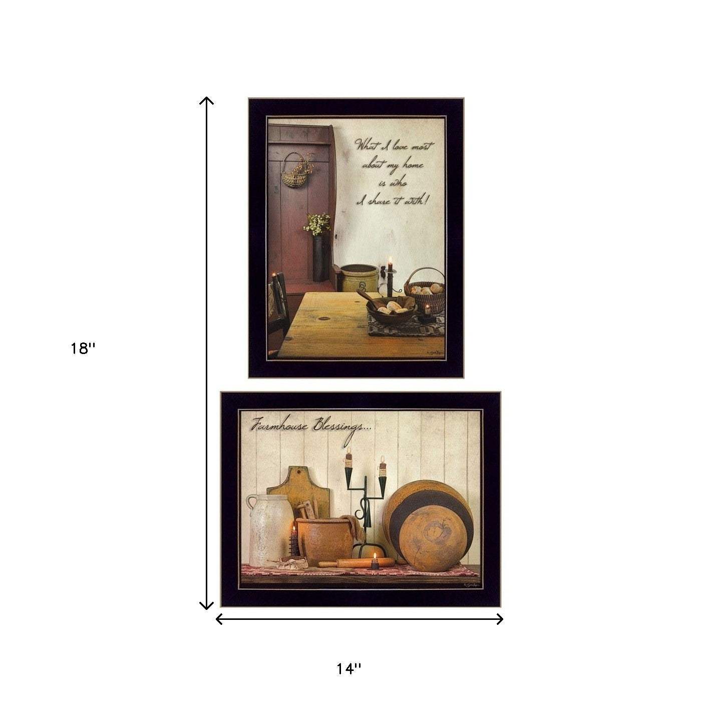 Set Of Two What I Love Most Black Framed Print Wall Art - Homeroots - Flyclothing LLC