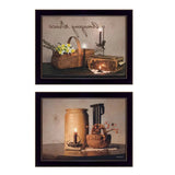 Set Of Two Amazing Grace Americana Black Framed Print Wall Art - Homeroots