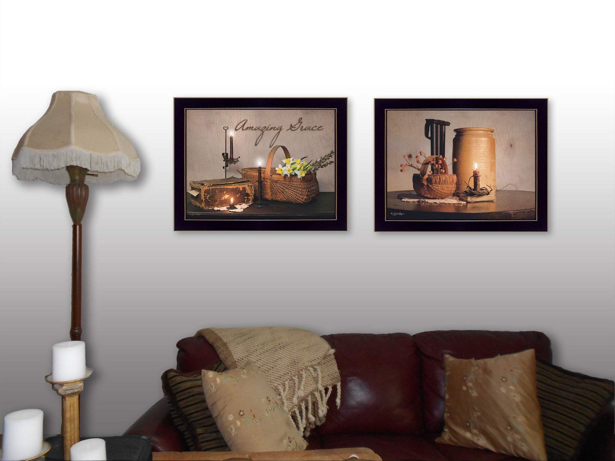 Set Of Two Amazing Grace Americana Black Framed Print Wall Art - Homeroots - Flyclothing LLC