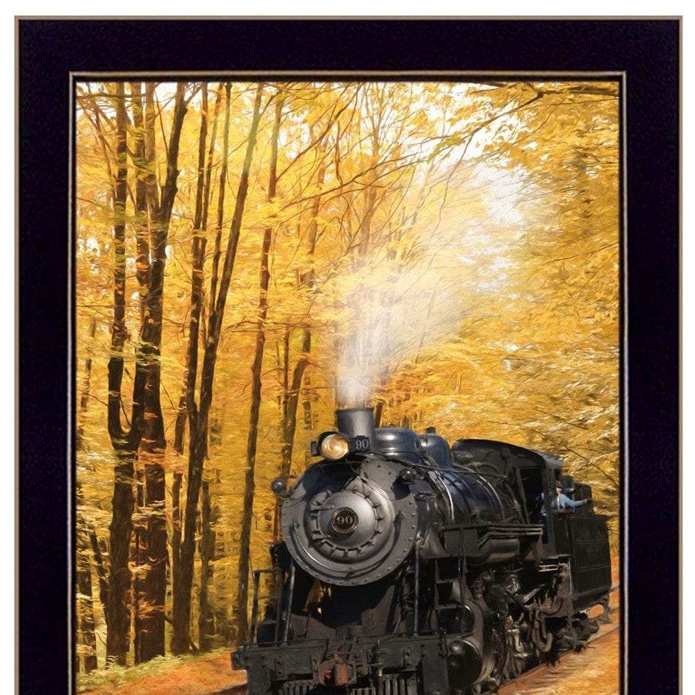 Set Of Two Vintage Locomotives Black Framed Print Wall Art - Homeroots - Flyclothing LLC