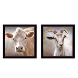 Set Of Two Up Close on the Farm Black Framed Print Wall Art - Homeroots