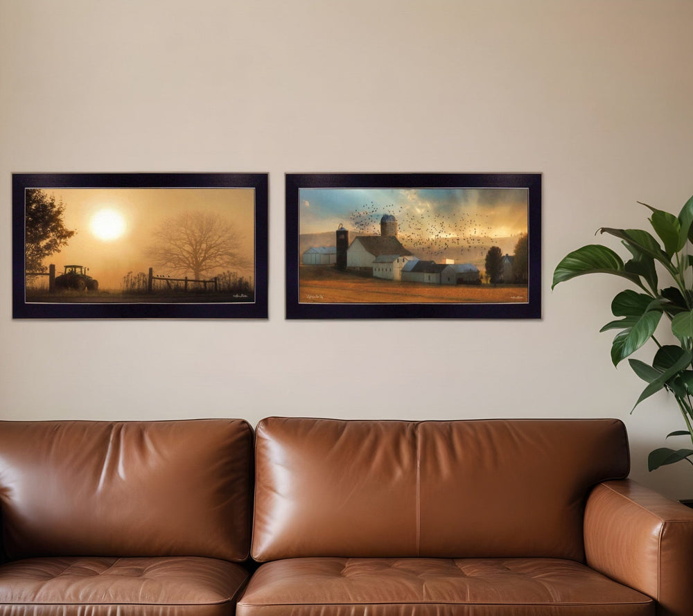 Set Of Two Light of a New Day 1 Black Framed Print Wall Art - Homeroots