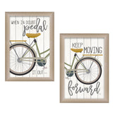 Set Of Two Pedal it Out 1 Brown Framed Print Wall Art - Homeroots