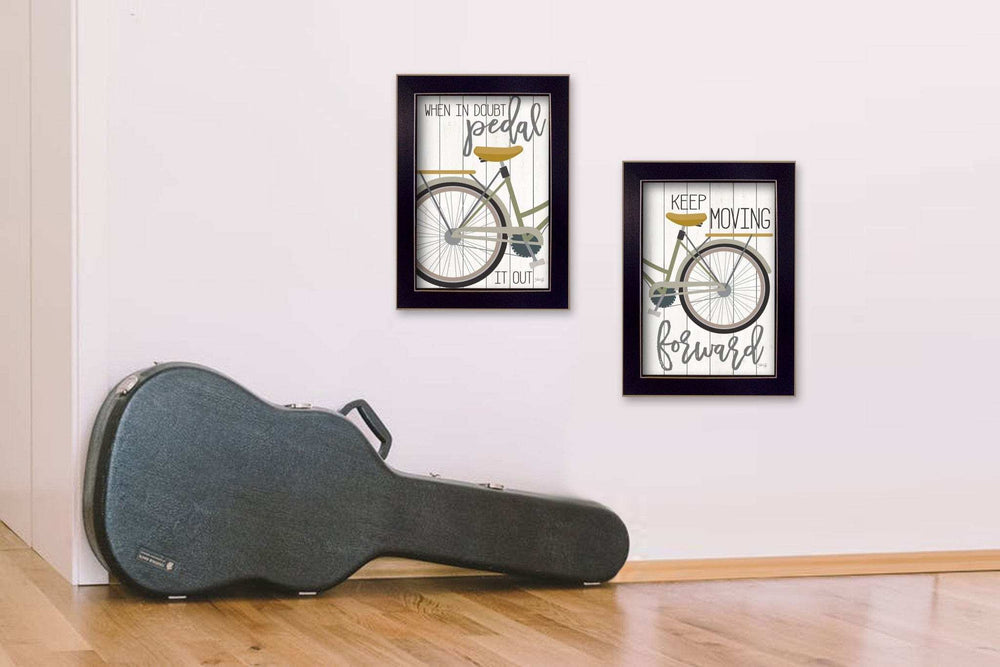 Set Of Two Pedal it Out 2 Black Framed Print Wall Art - Homeroots - Flyclothing LLC