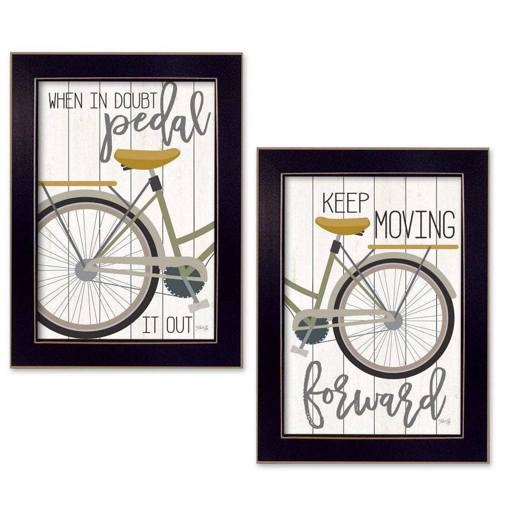 Set Of Two Pedal it Out 2 Black Framed Print Wall Art - Homeroots - Flyclothing LLC