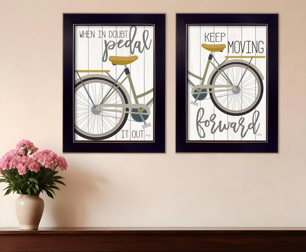 Set Of Two Pedal it Out 2 Black Framed Print Wall Art - Homeroots