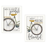 Set Of Two Pedal it Out 3 White Framed Print Wall Art - Homeroots