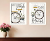 Set Of Two Pedal it Out 3 White Framed Print Wall Art - Homeroots
