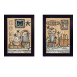 Set Of Two Where Family and Friends Gather II 1 Black Framed Print Wall Art - Homeroots