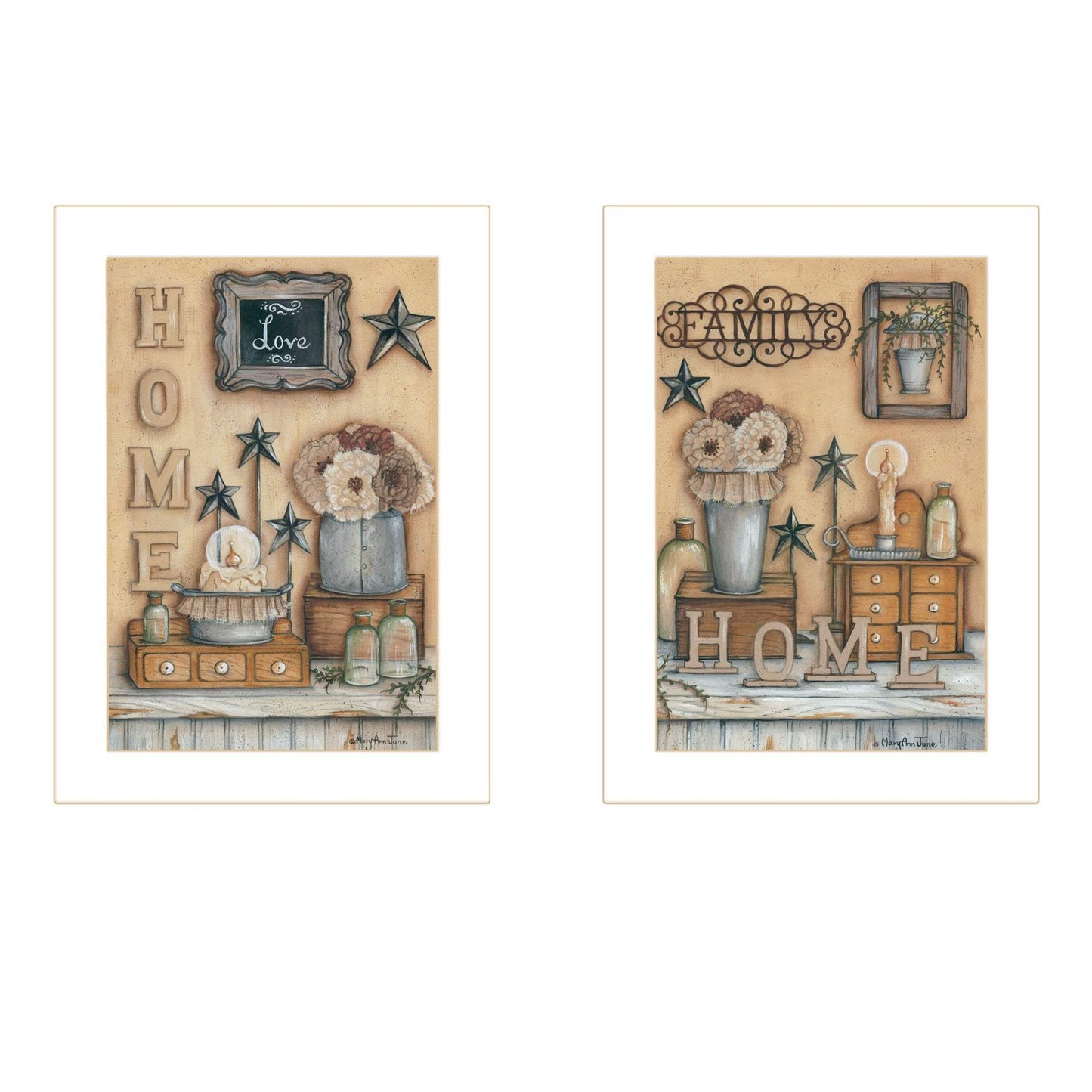Set Of Two Where Family and Friends Gather II 2 White Framed Print Wall Art - Homeroots - Flyclothing LLC