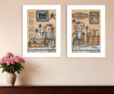 Set Of Two Where Family and Friends Gather II 2 White Framed Print Wall Art - Homeroots